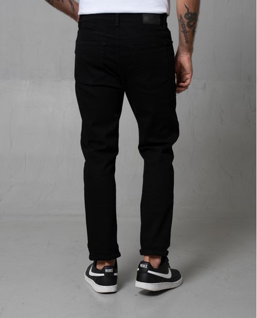 Jean Slim black denim para hombre