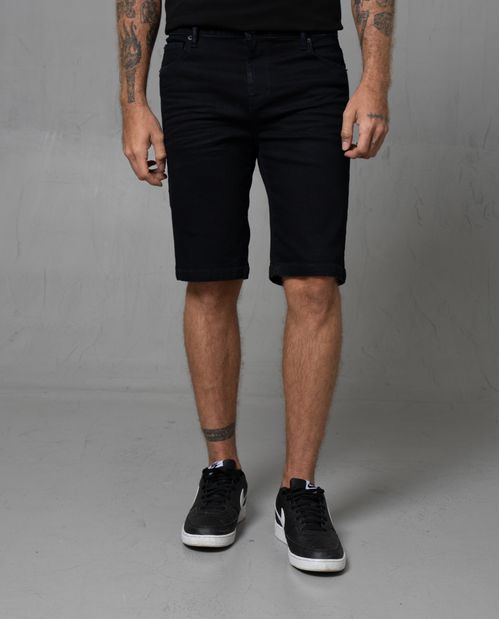 Bermuda en denim tono oscuro para hombre