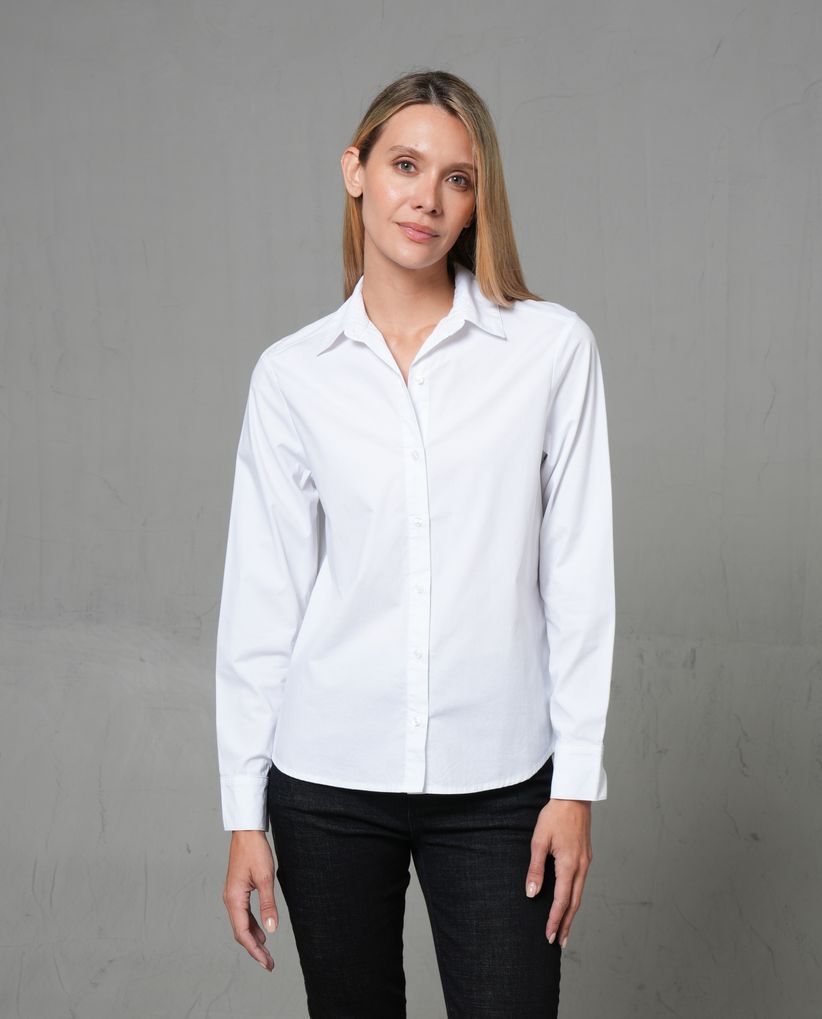 Camisa manga larga en lyocell para mujer