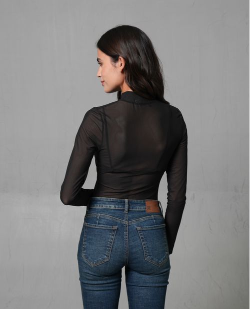 Camiseta de cuello tortuga para mujer