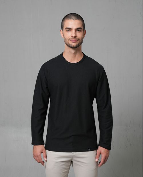 Camiseta manga larga con textura para hombre