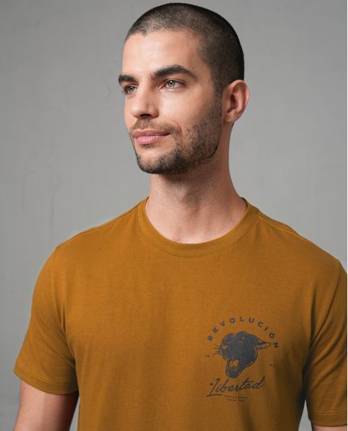 Camiseta de tela con textura estampada para hombre