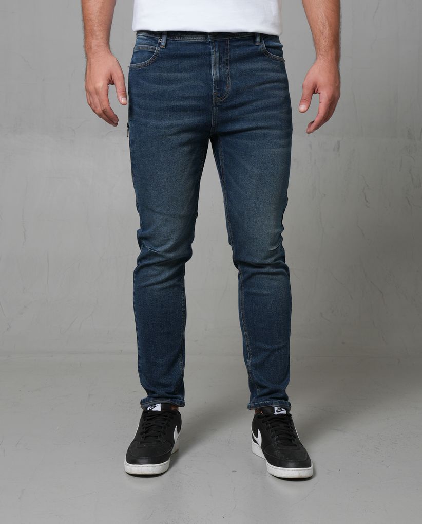 Jean Slim con cierres decorativos para hombre