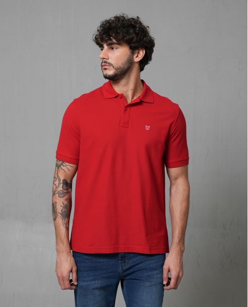 Polo con aplique de puma en punto corazón para hombre