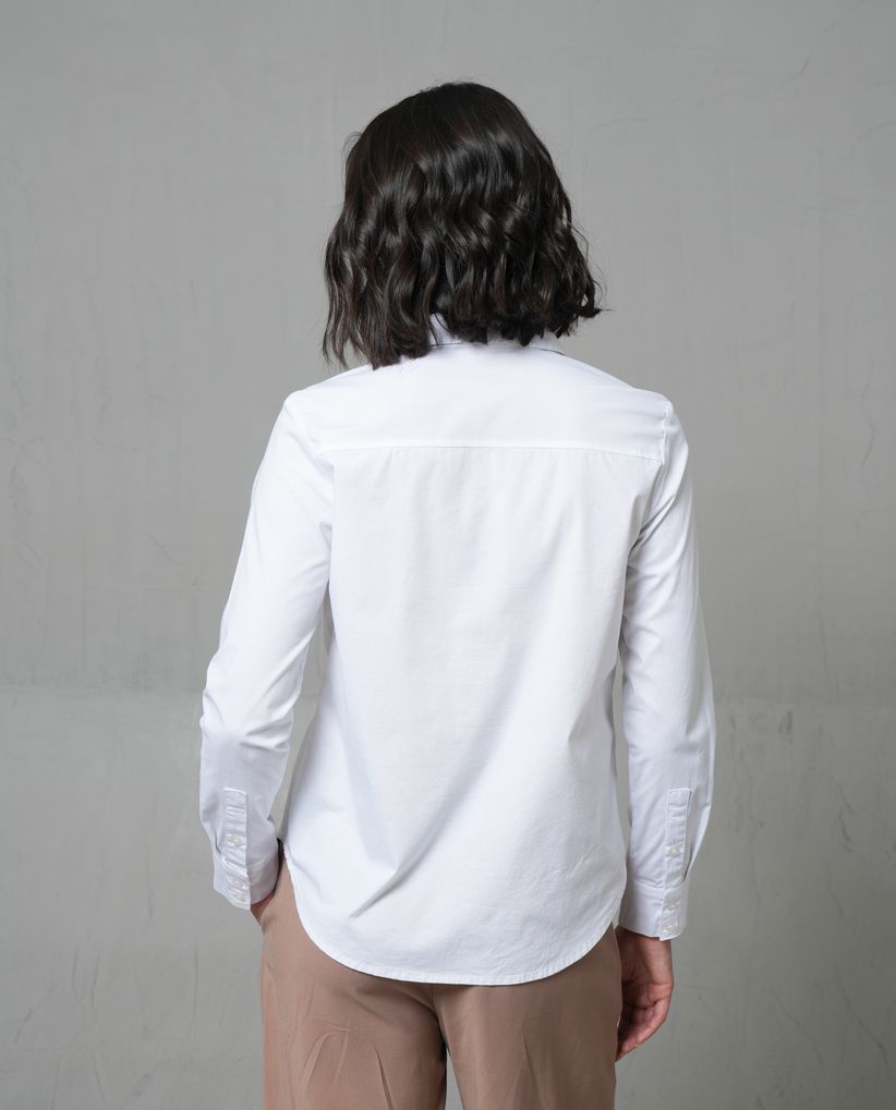 Camisa manga larga con bolsillo para mujer