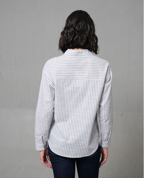Camisa icónica con diseño preteñido a rayas para mujer