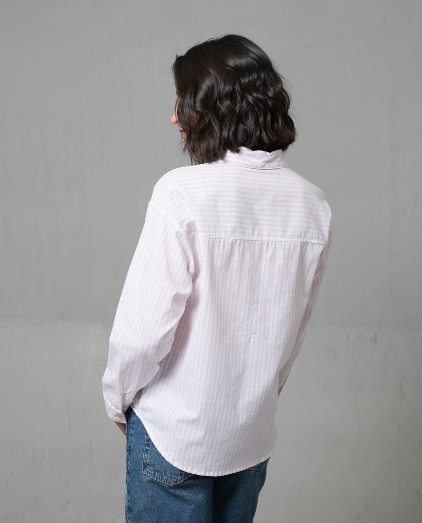 Camisa icónica con diseño preteñido a rayas para mujer