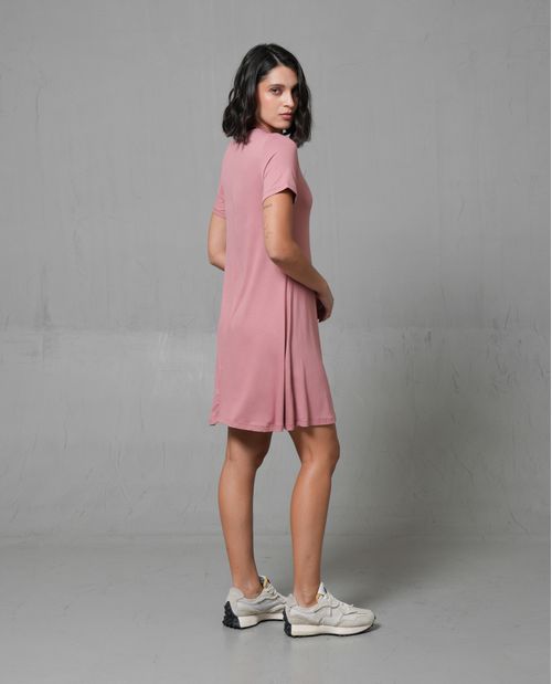 Vestido corto cuello redondo para mujer