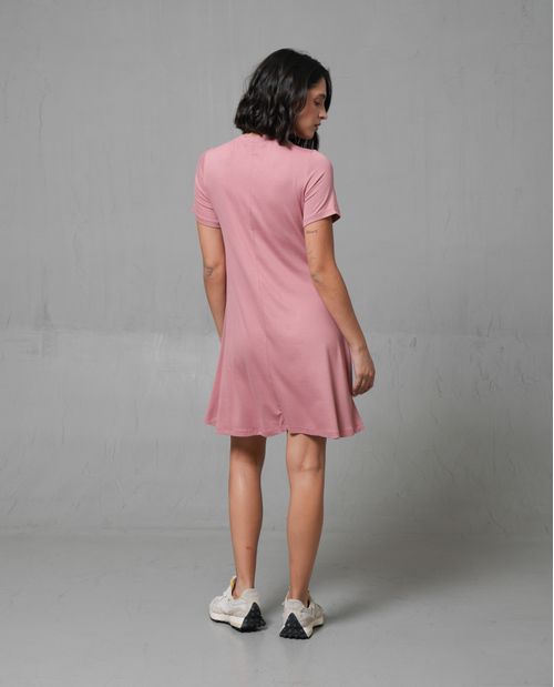 Vestido corto cuello redondo para mujer