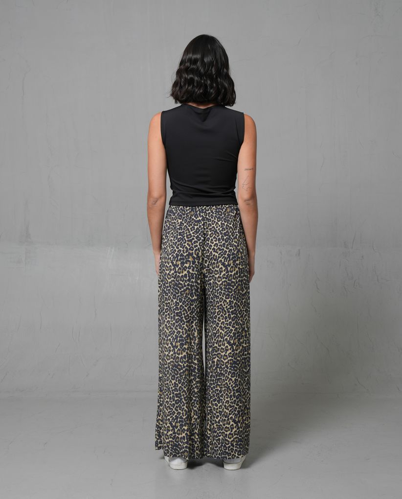 Pantalón Palazzo con pretina elástica para mujer