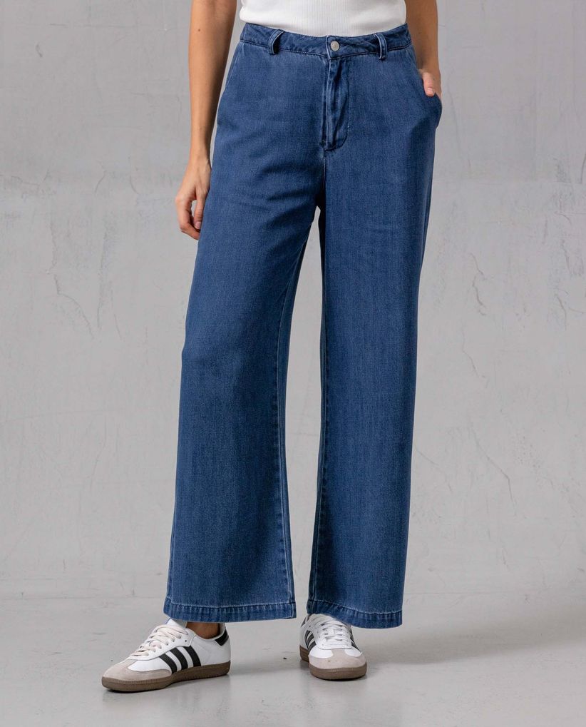 Jean Wide Leg de tela liviana para mujer
