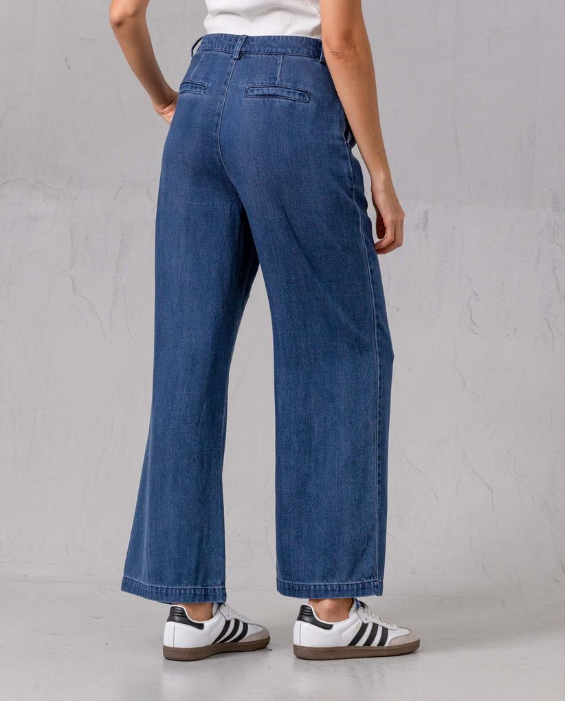 Jean Wide Leg de tela liviana para mujer