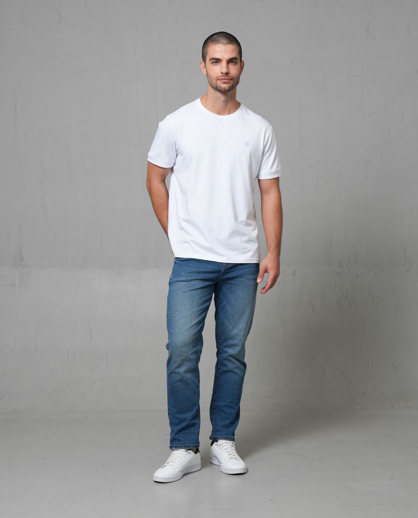 Jean Straight tono medio con iluminaciones para hombre