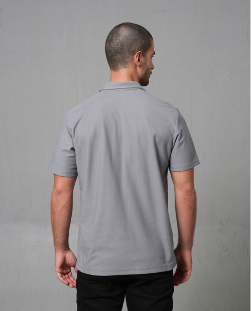 Polo de tela con textura con cierre para hombre