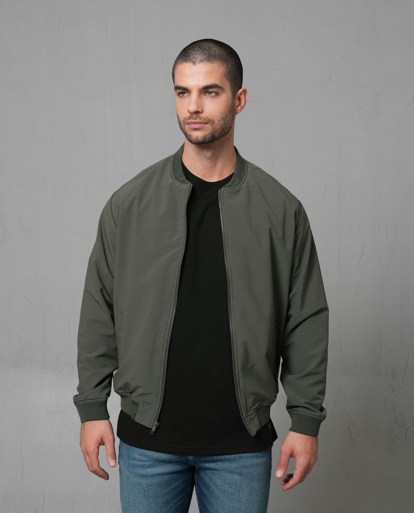 Chaqueta Bomber de tela antifluido para hombre