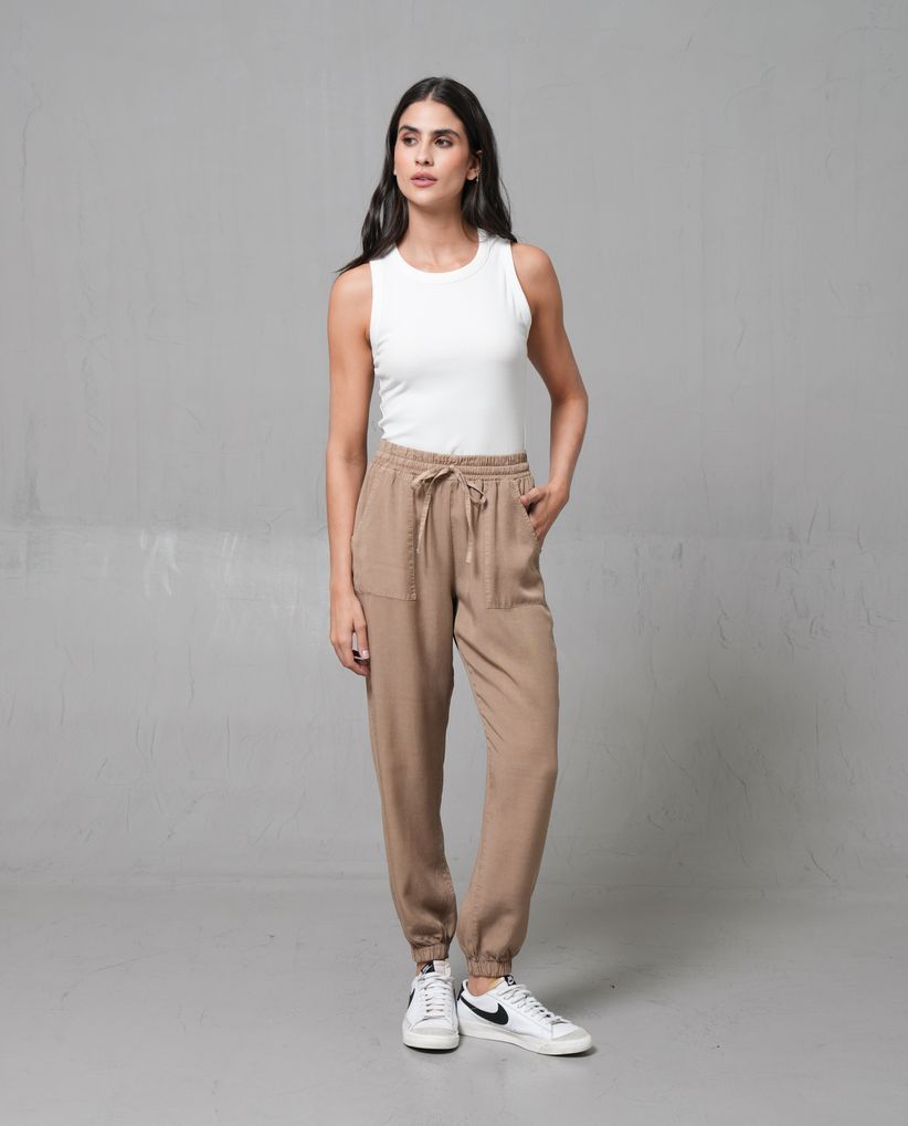 Pantalón Jogger con pretina y bota elástica para mujer