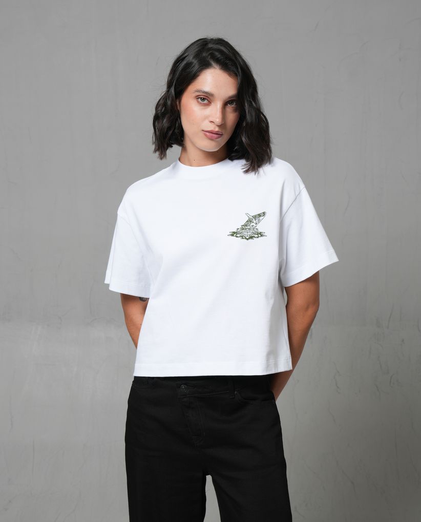 Camiseta oversized estampada para mujer
