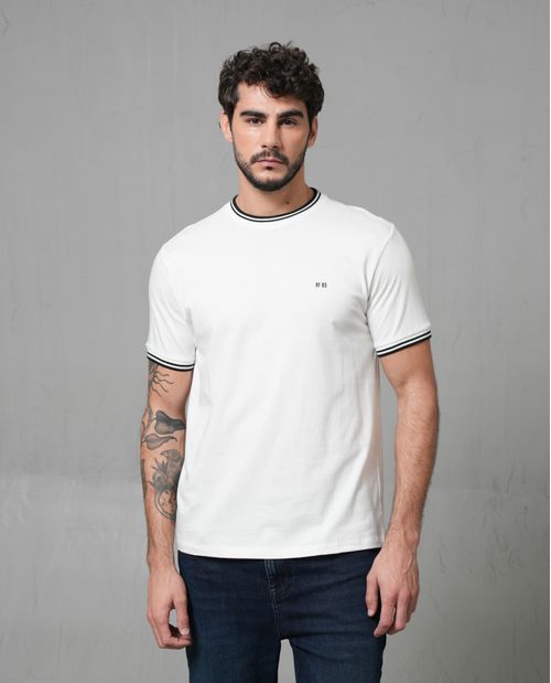 Camiseta con cuello y puños en contraste para hombre