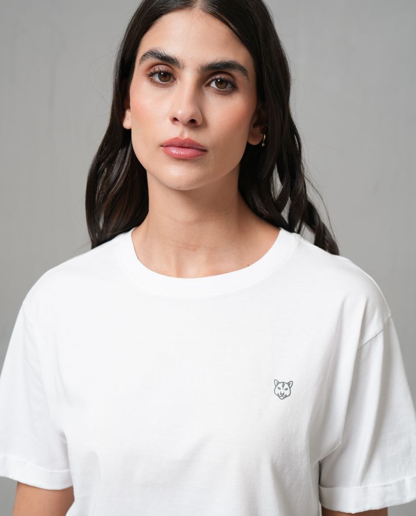 Camiseta básica con puma estampado para mujer