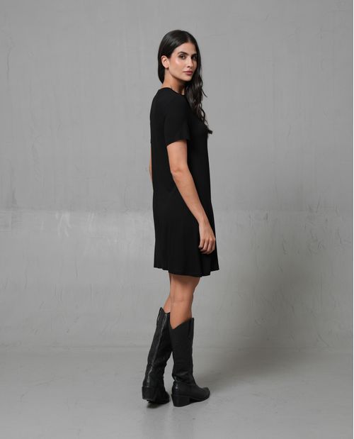 Vestido corto cuello redondo para mujer