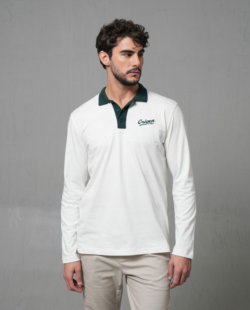Polo manga larga para hombre