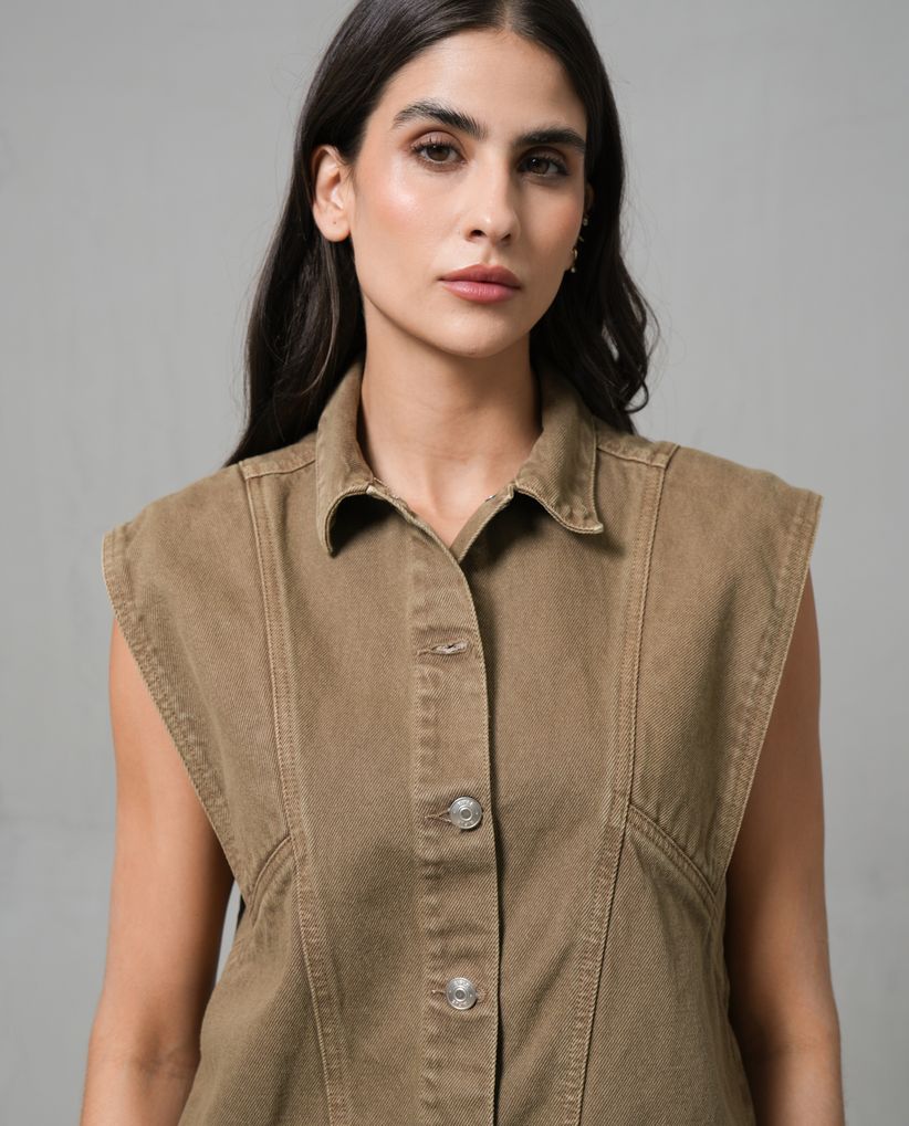 Chaleco en dril pesado para mujer