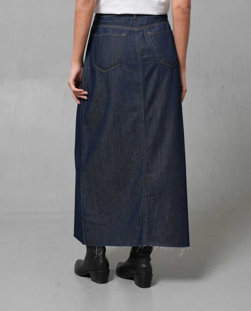 Falda larga con abertura frontal para mujer