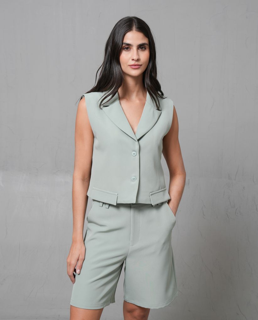 Chaleco clásico con solapa para mujer