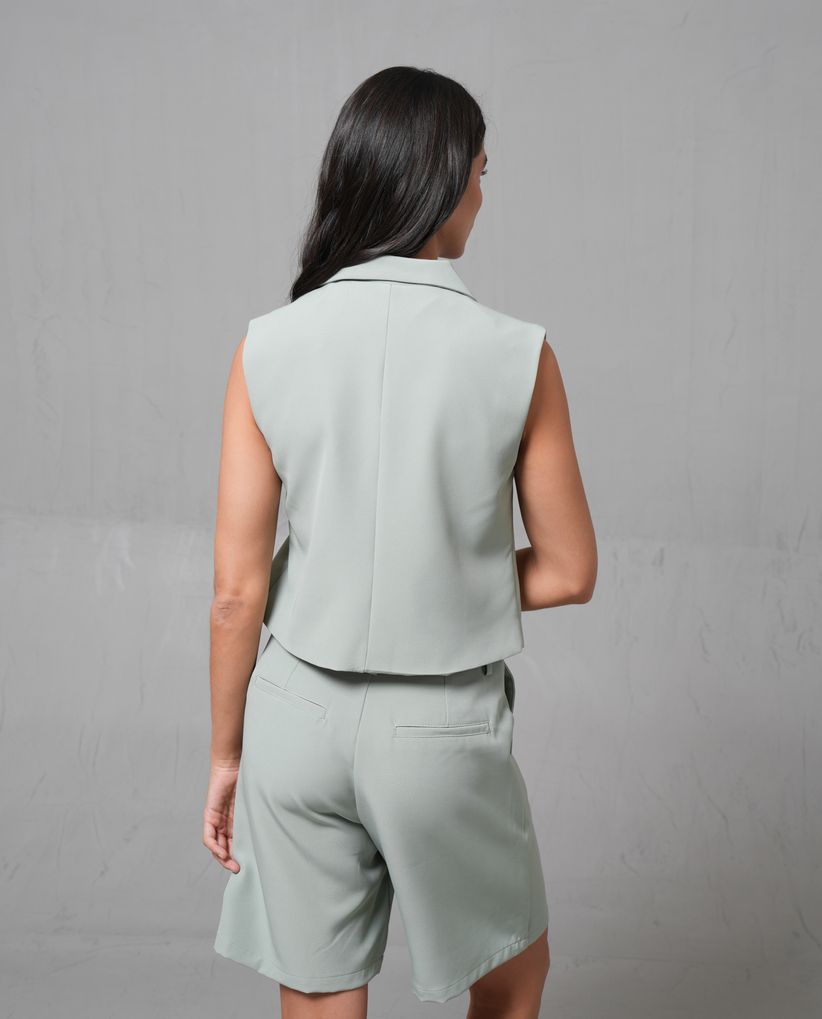 Chaleco clásico con solapa para mujer