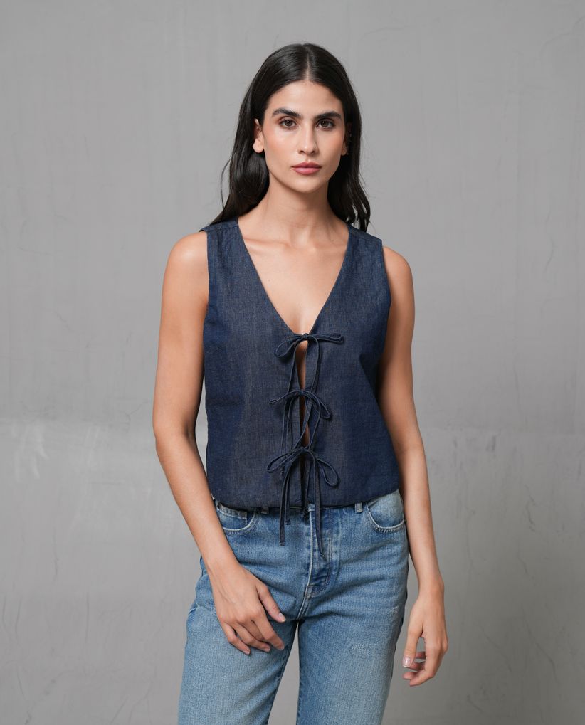 Camisa con tiras ajustables para mujer