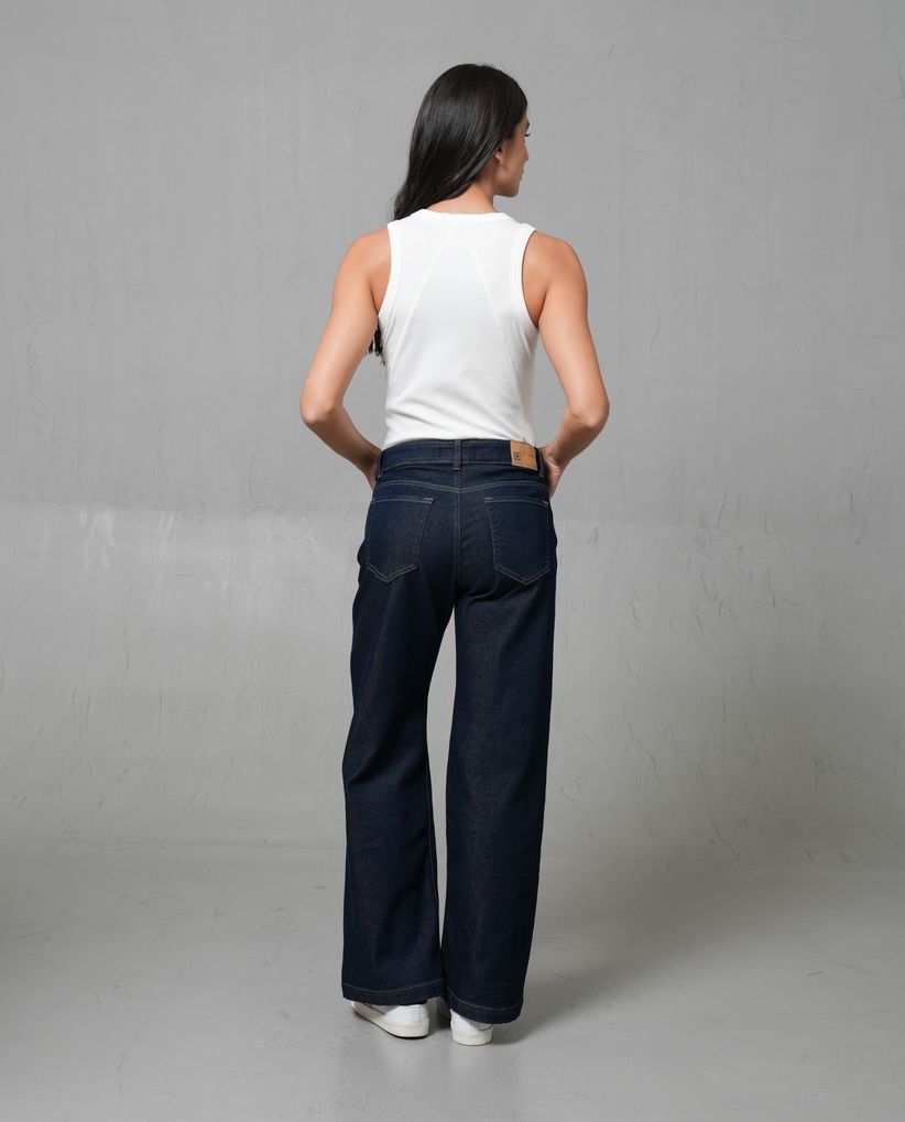 Jean Wide Leg semiajustado para mujer