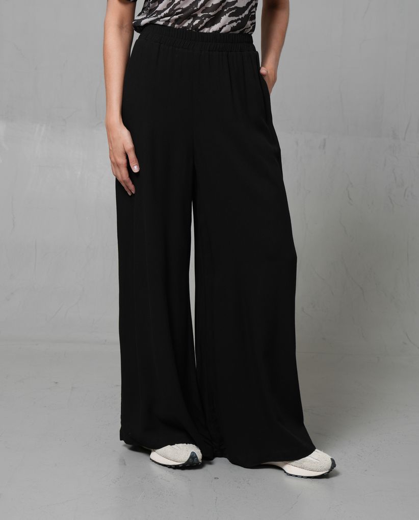 Pantalón Palazzo con pretina elástica para mujer