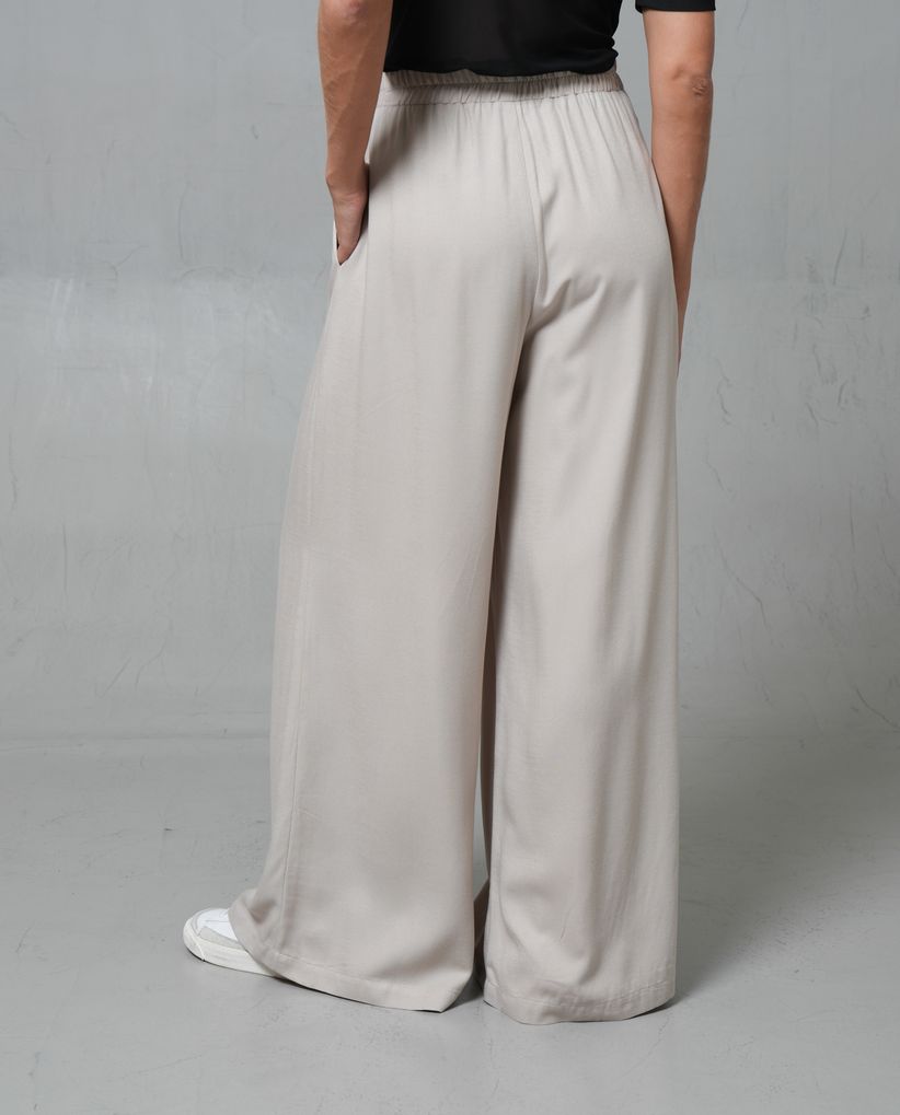 Pantalón Palazzo con pretina elástica para mujer
