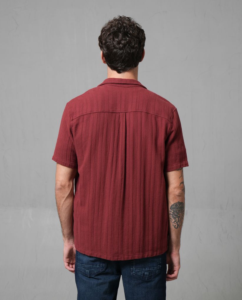 Camisa manga corta con textura para hombre