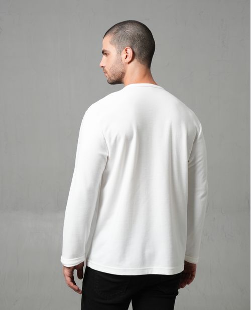 Camiseta manga larga con textura para hombre