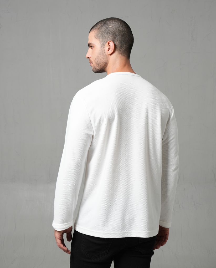 Camiseta manga larga con textura para hombre
