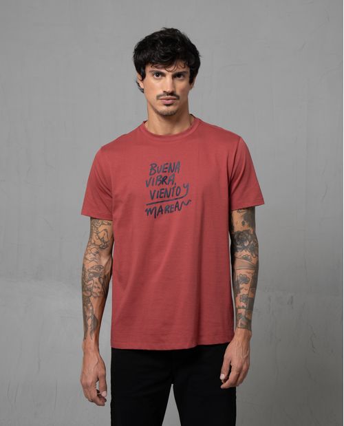 Camiseta con estampado en frente para hombre