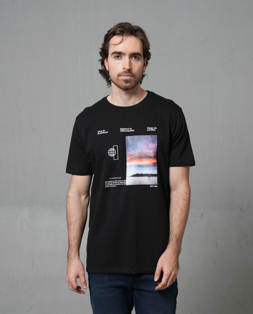Camiseta manga corta estampada para hombre