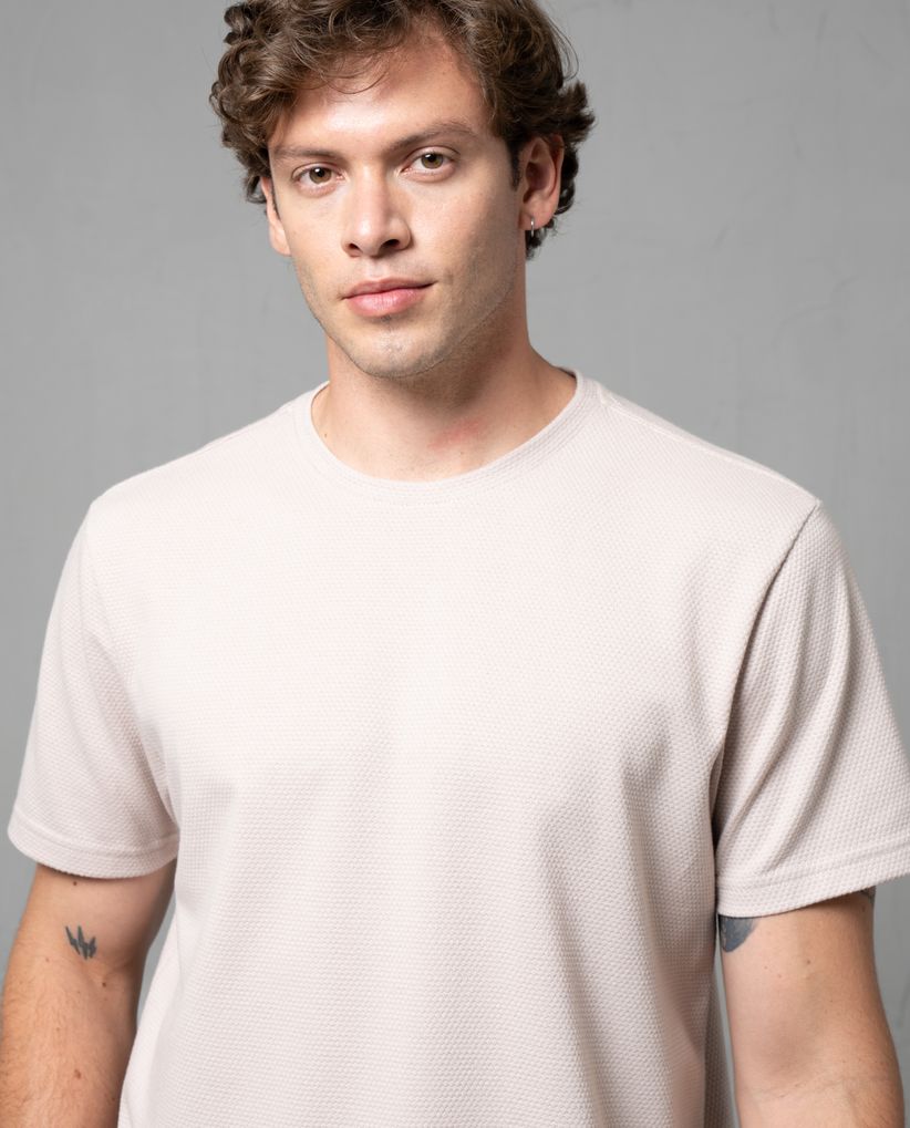 Camiseta en tela con textura para hombre
