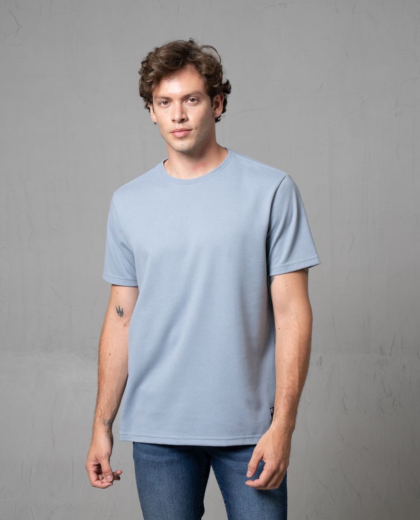 Camiseta en tela con textura para hombre