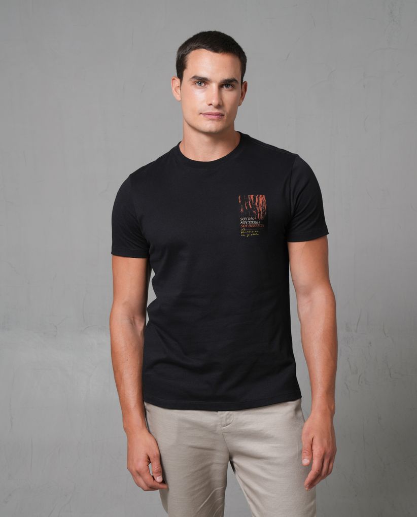 Camiseta manga corta con mini print para hombre