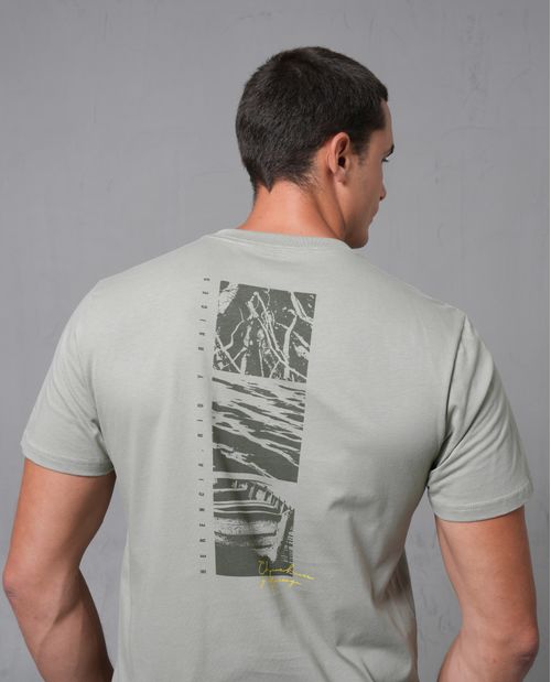 Camiseta manga corta estampada para hombre