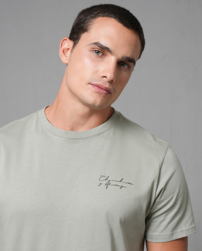 Camiseta manga corta estampada para hombre