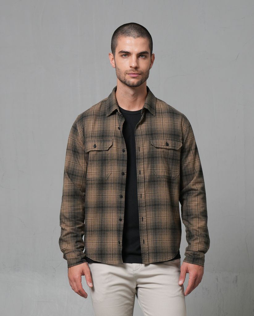 Camisa tipo leñadora en algodón 100% para hombre