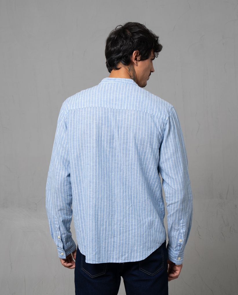 Camisa manga larga a rayas para hombre