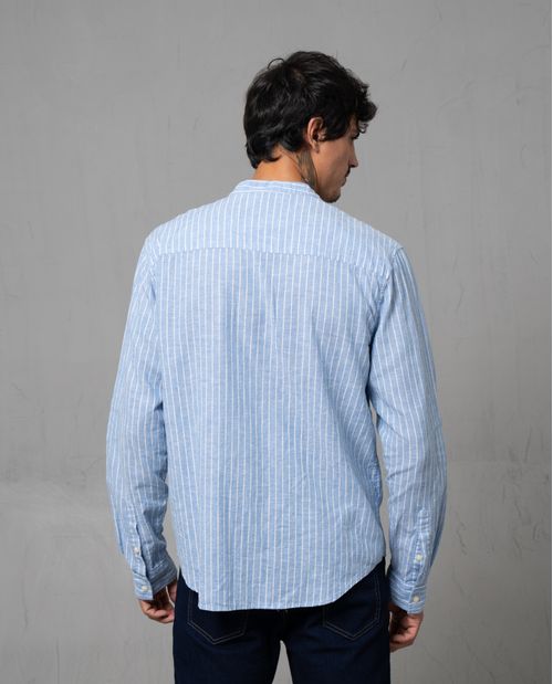 Camisa manga larga a rayas para hombre