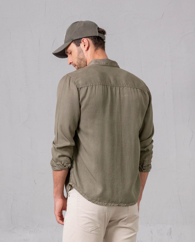 Camisa manga larga en lyocell para hombre