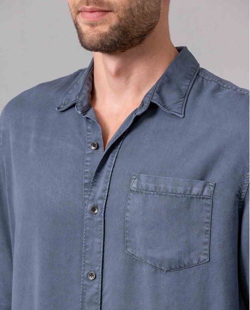 Camisa manga larga en lyocell para hombre