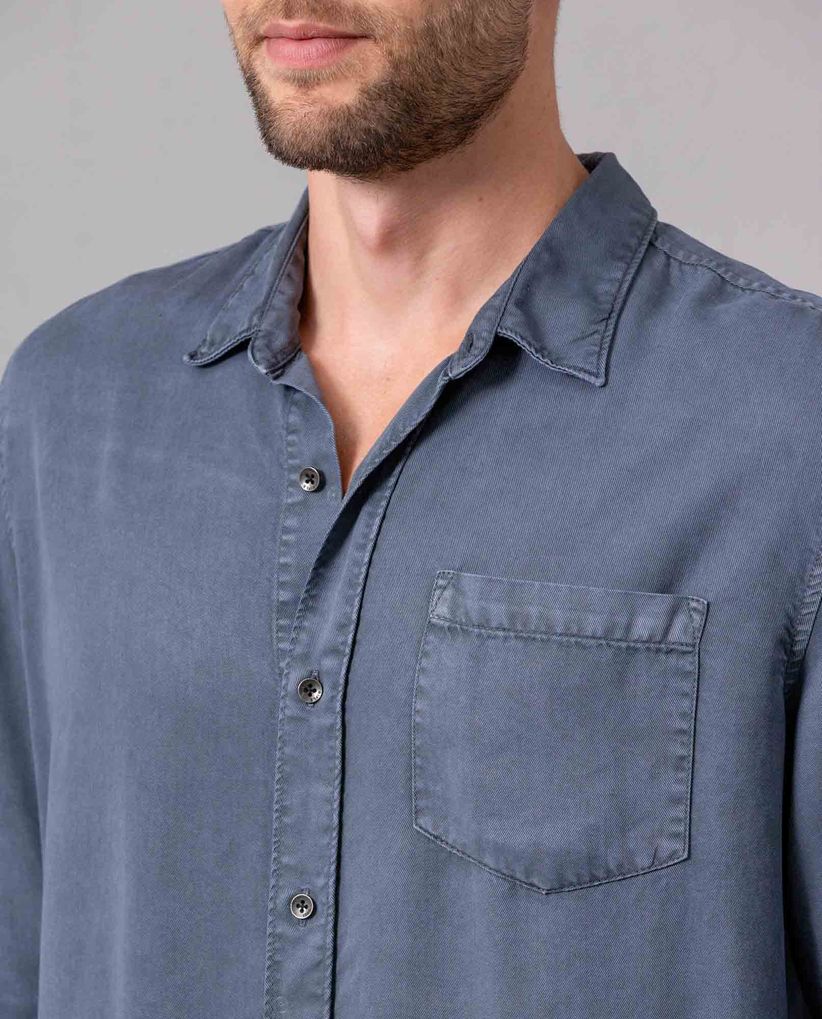 Camisa manga larga en lyocell para hombre