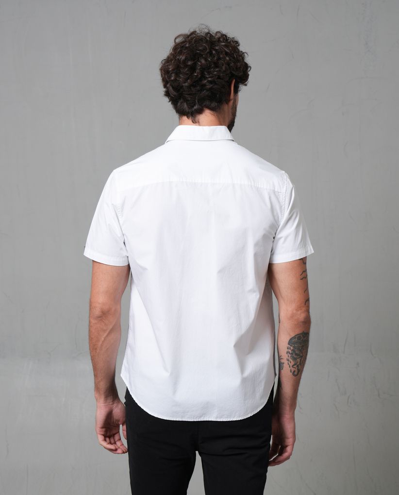 Camisa manga corta en popelina para hombre